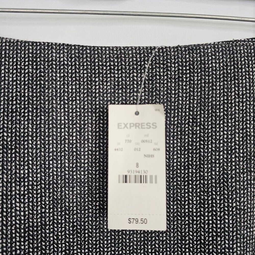 NWT EXPRESS DESIGN STUDIO Wool Skirt size 8 DARK GRAY Preppy Chic Pleated Retro - Picture 3 of 9